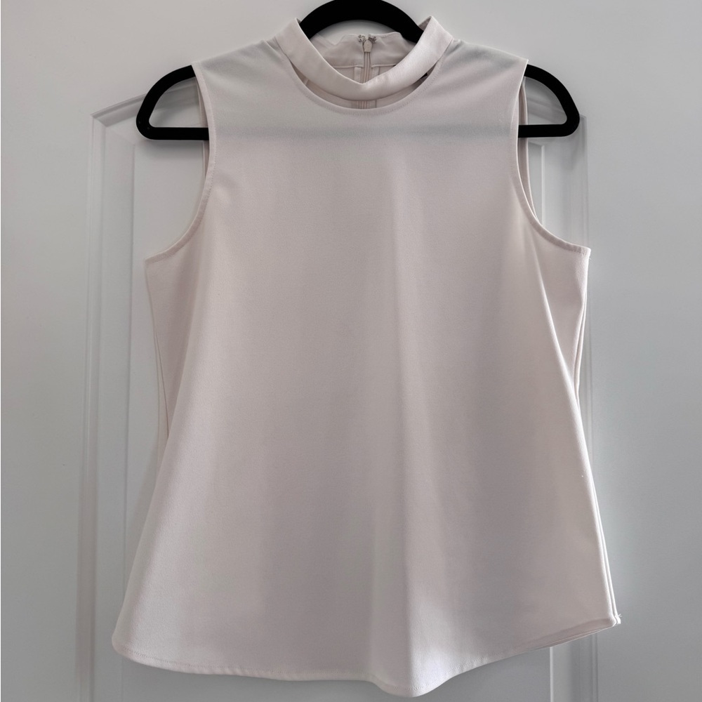Ann Taylor Cream Sleeveless Tank Top
